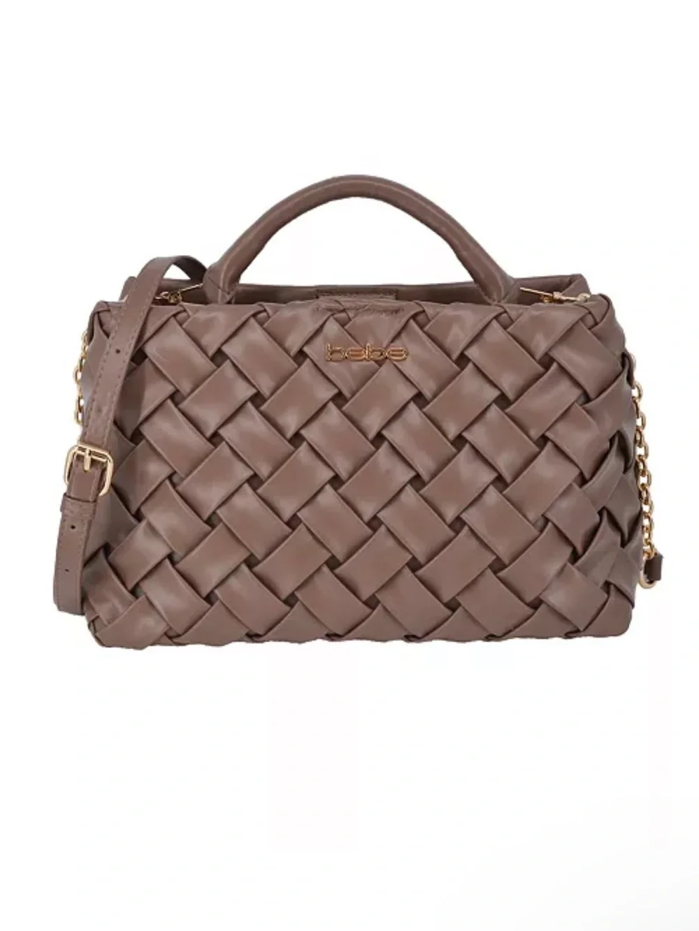 bebe Luca Taupe Top-Handle Satchel with Crossbody Shoulder Strap Brand New